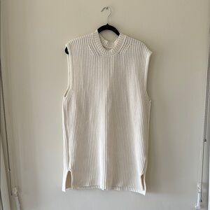 Anine Bing Sleeveless Cream Knit Sweater Vest